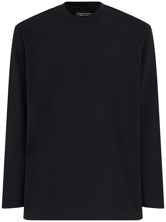 Y-3: GFX cotton long sleeve t-shirt - Black - men_0 | Luisa Via Roma