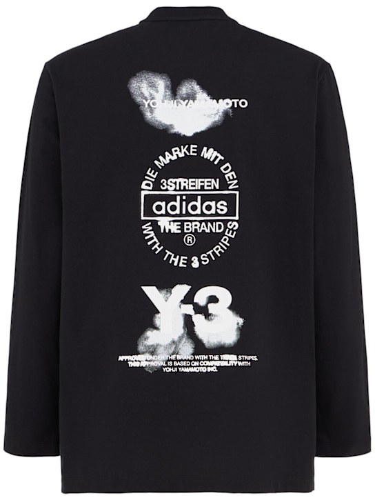 Y-3: GFX cotton long sleeve t-shirt - Black - men_1 | Luisa Via Roma