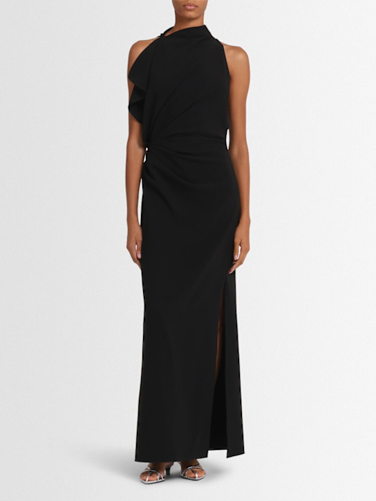 Proenza Schouler: Devyn crepe turtleneck long dress - Black - women_1 | Luisa Via Roma