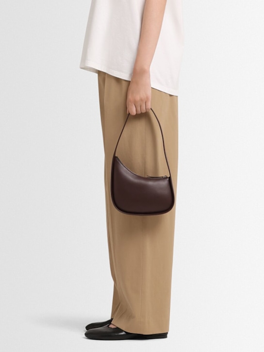 The Row: Half moon leather shoulder bag - Heather Brown - women_1 | Luisa Via Roma