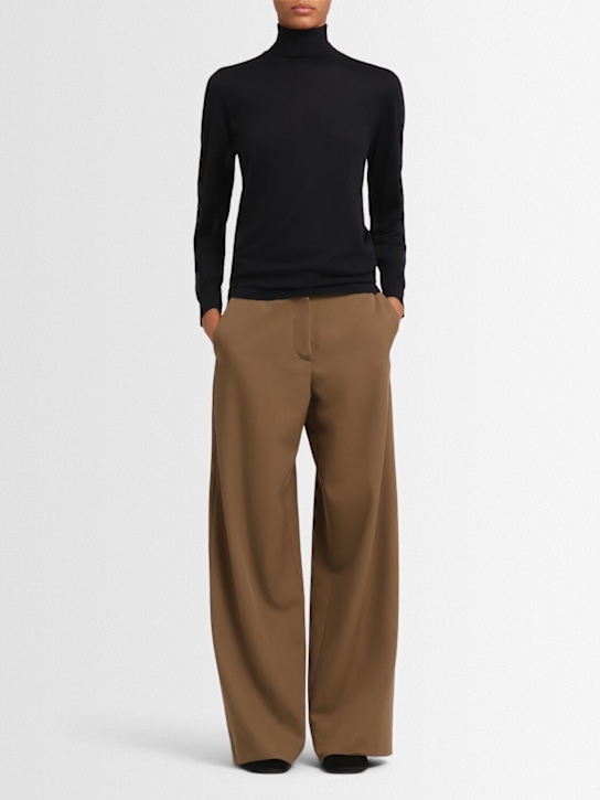 Annagreta: Cloe wool knit turtleneck sweater - Black - women_1 | Luisa Via Roma