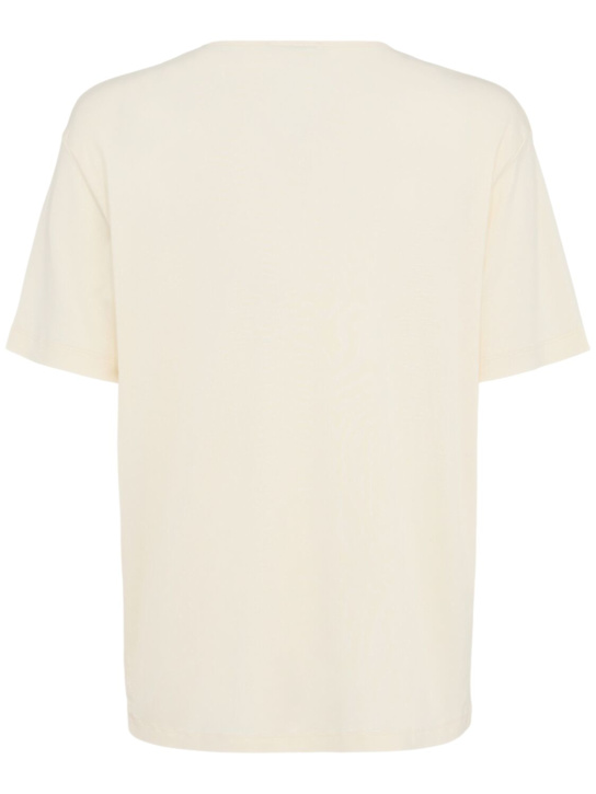 Lemaire: Rib t-shirt - Light Cream - men_1 | Luisa Via Roma