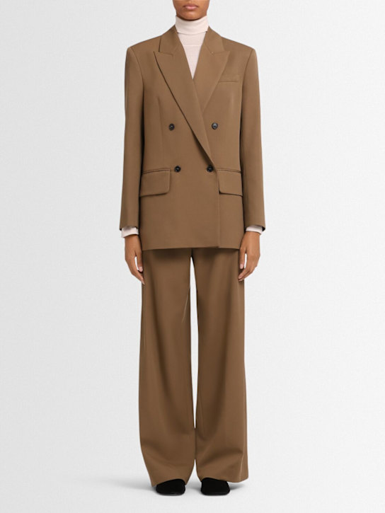 Annagreta: Nora double breasted wool twill blazer - Khaki - women_1 | Luisa Via Roma