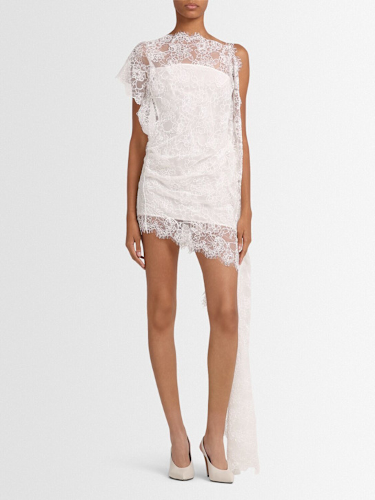 Christopher Esber: Floating lace mini dress - White - women_1 | Luisa Via Roma