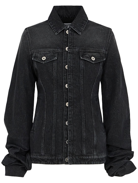 Jean Paul Gaultier: Fitted jacket w/ oversized sleeves - Vintageblack - women_0 | Luisa Via Roma