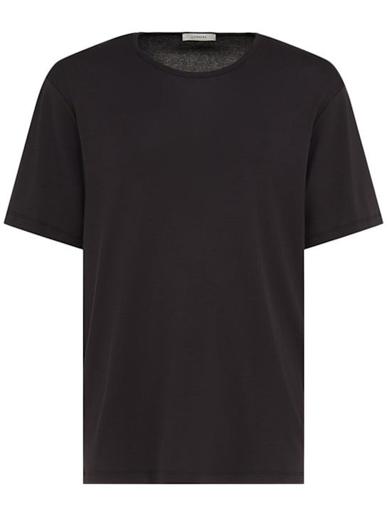 Lemaire: Rib t-shirt - Squid Ink - men_0 | Luisa Via Roma