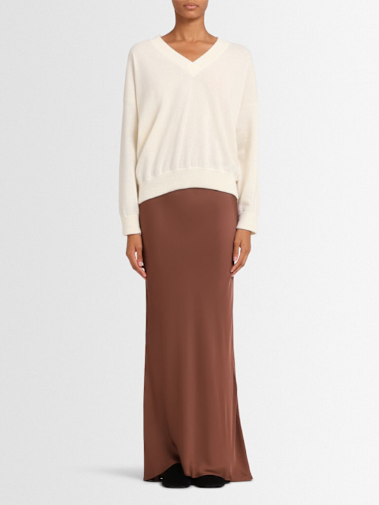 Annagreta: Evelyn ウールニット Vネックセーター - オフホワイト - women_1 | Luisa Via Roma