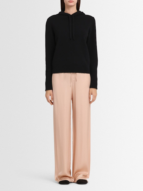 Annagreta: Giada wool knit hoodie - Black - women_1 | Luisa Via Roma