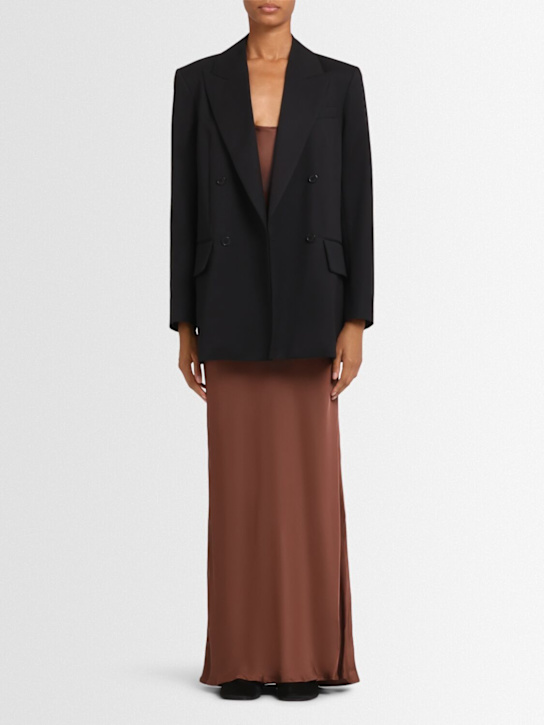 Annagreta: Nora double breasted wool twill blazer - Black - women_1 | Luisa Via Roma