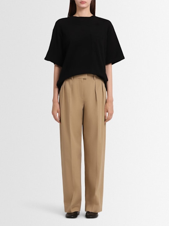 The Row: Alfidis gabardine straight pants - Beige - women_1 | Luisa Via Roma