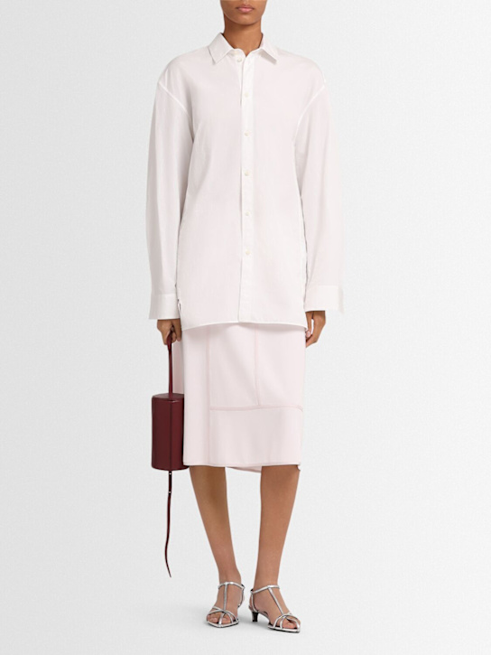 Jil Sander: Viscose blend midi skirt - Light Pink - women_1 | Luisa Via Roma