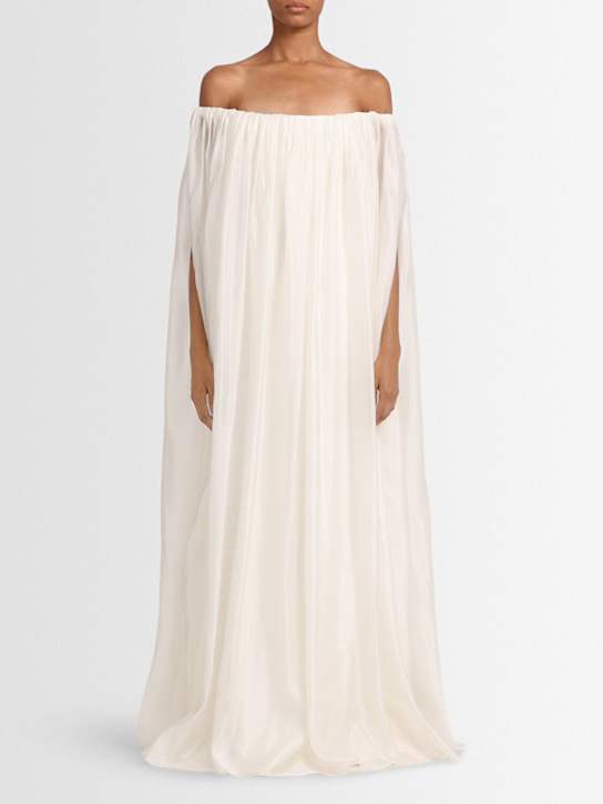 Christopher Esber: Vapour overlay silk organza gown - White - women_1 | Luisa Via Roma
