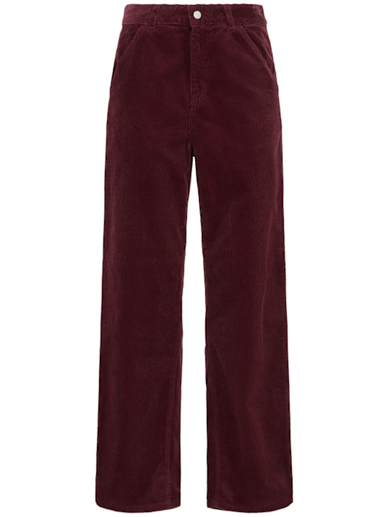 Carhartt WIP: Corduroy straight pants - Burgundy - women_0 | Luisa Via Roma