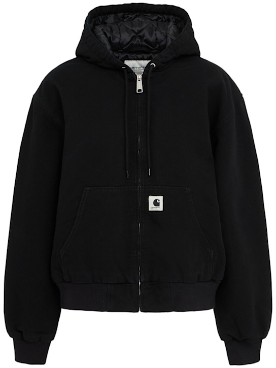 Carhartt WIP: OG Active organic cotton hooded jacket - Black - women_0 | Luisa Via Roma