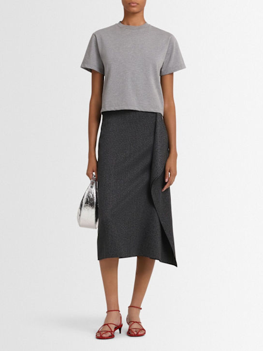 Proenza Schouler: Amery textured wool deconstructed skirt - Heather Grey - women_1 | Luisa Via Roma