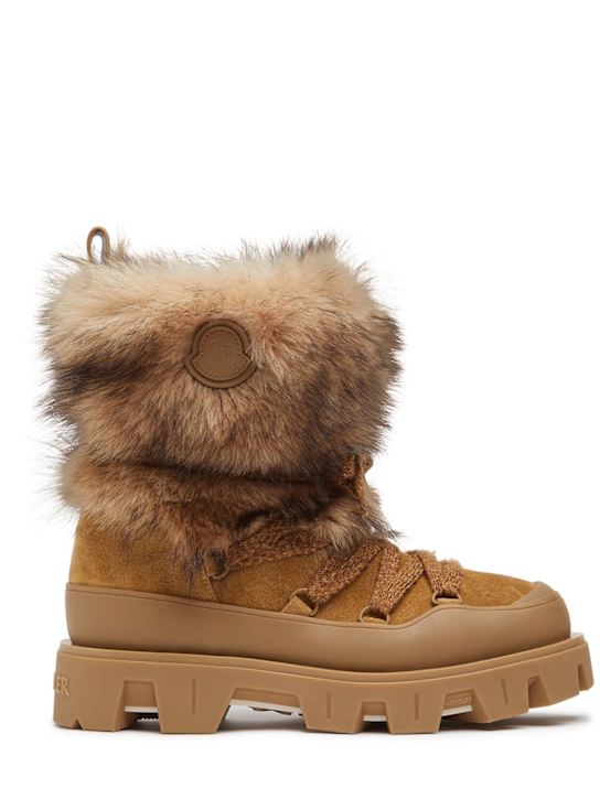 Moncler: Peak leather après-ski boots - Butternut - women_0 | Luisa Via Roma