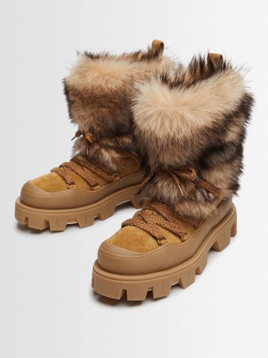 Moncler: Peak leather après-ski boots - Butternut - women_1 | Luisa Via Roma