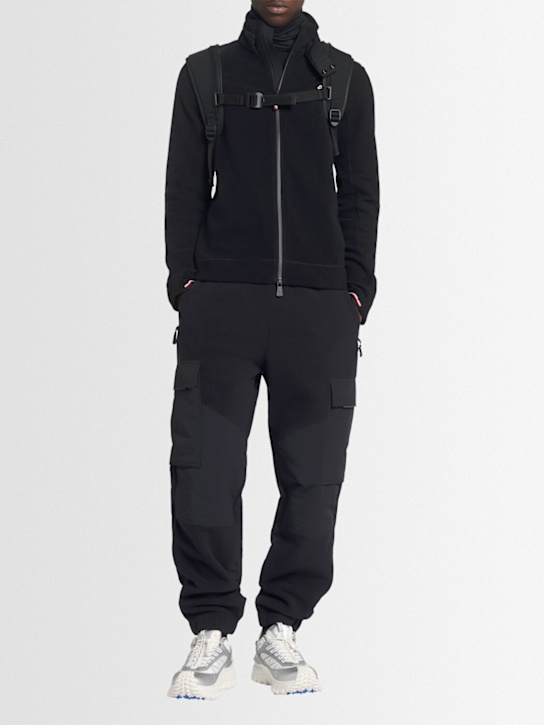 Moncler Grenoble: Stretch polar fleece zip-up cardigan - men_1 | Luisa Via Roma
