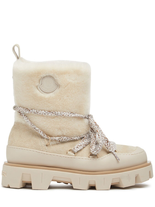 Moncler: Peak leather après-ski boots - Cachemire - women_0 | Luisa Via Roma