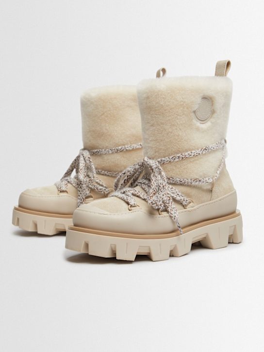 Moncler: Peak leather après-ski boots - Cachemire - women_1 | Luisa Via Roma