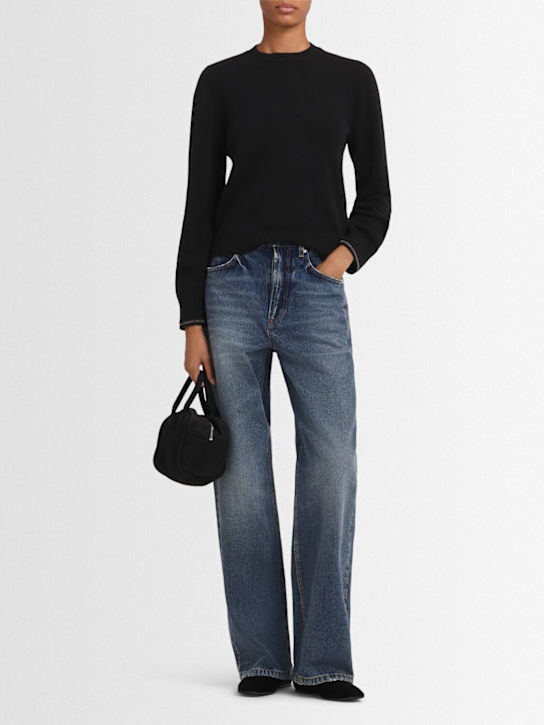 Fabiana Filippi: Crewneck wool blend sweater - Black - women_1 | Luisa Via Roma