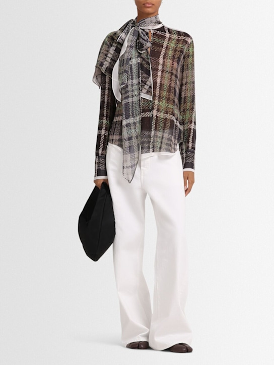 Acne Studios: Silk check shirt - Multicolor - women_1 | Luisa Via Roma