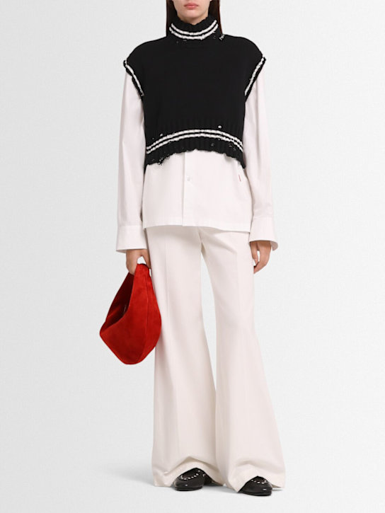 Marni: Knit sleeveless turtleneck sweater - Black - women_1 | Luisa Via Roma