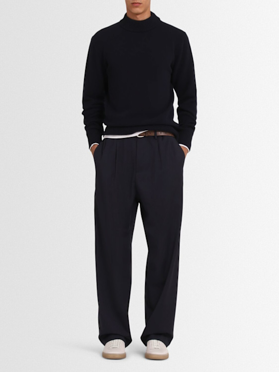 The Core: ウールニット ファネルネックセーター - ブルー - men_1 | Luisa Via Roma