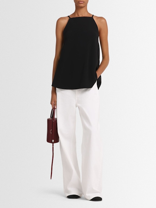 Proenza Schouler: Ensley viscose crepe top - Black - women_1 | Luisa Via Roma
