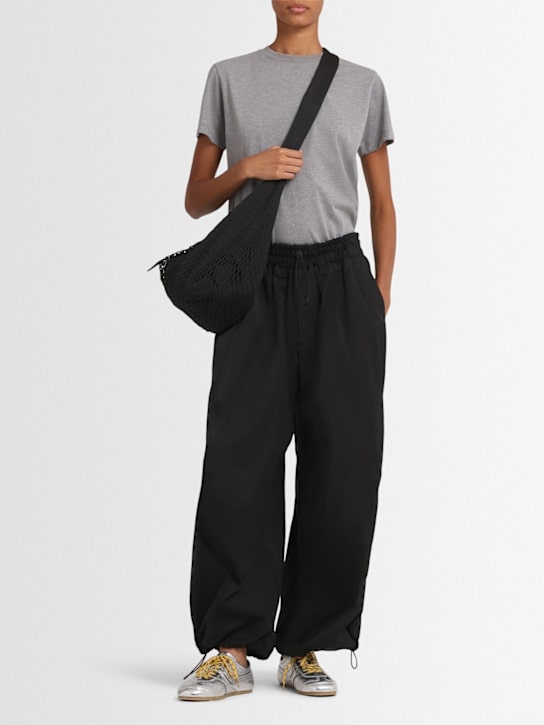 Yohji Yamamoto: Cotton blend parachute pants - Black - women_1 | Luisa Via Roma