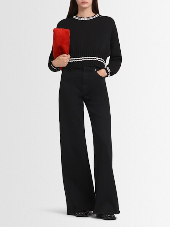 Marni: Knit crewneck sweater - Black - women_1 | Luisa Via Roma