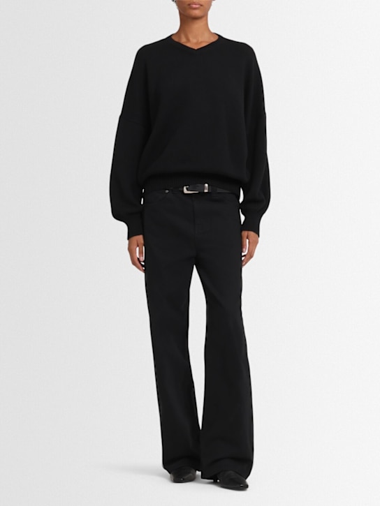 Khaite: Wolfe cashmere knit sweater - Black - women_1 | Luisa Via Roma