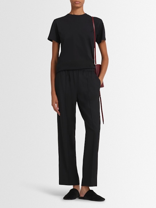 Fabiana Filippi: Wool blend straight pants - Black - women_1 | Luisa Via Roma