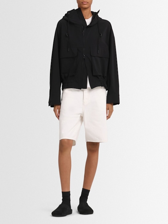 Yohji Yamamoto: Ko-mountain zip-up hoodie jacket - Black - women_1 | Luisa Via Roma