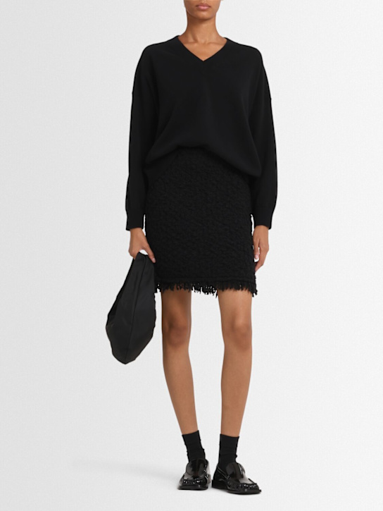 Fabiana Filippi: Solid tweed bouclé midi skirt - women_1 | Luisa Via Roma