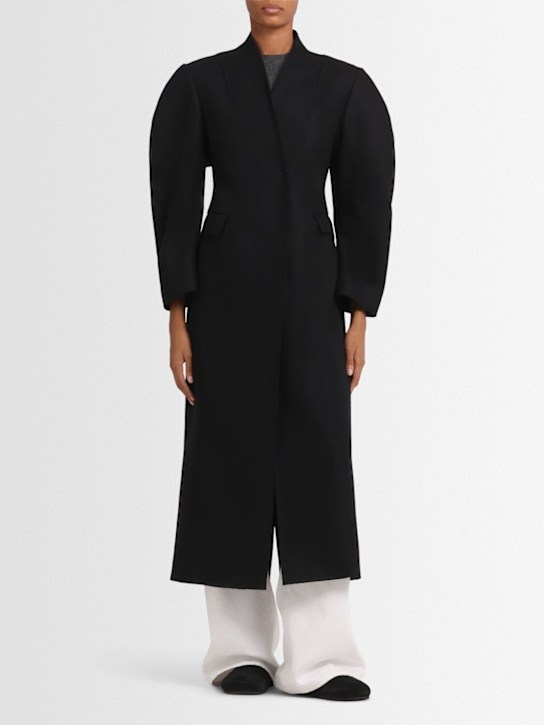 Fabiana Filippi: Wool blend Prince of Wales long coat - Black - women_1 | Luisa Via Roma