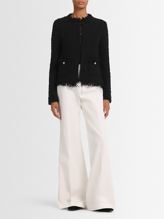 Fabiana Filippi: Wool blend tweed jacket - Black - women_1 | Luisa Via Roma