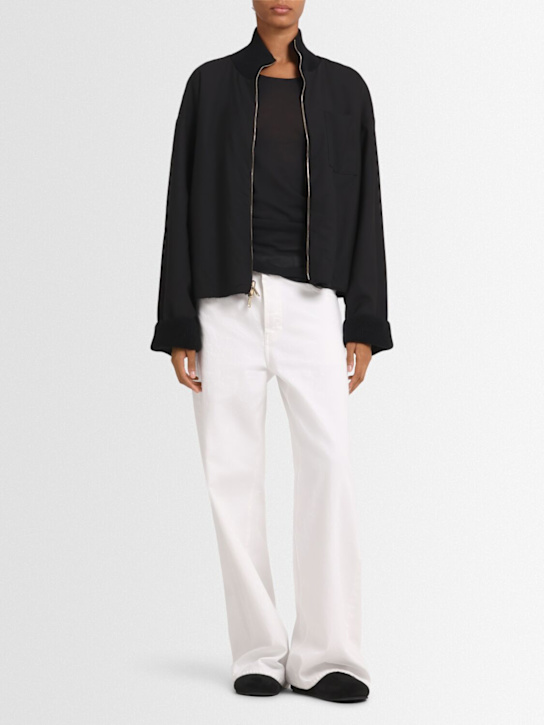 Fabiana Filippi: Reversible wool blend jacket - ブラック - women_1 | Luisa Via Roma