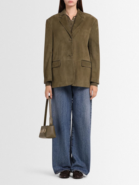Marni: Soft suede single breasted blazer - women_1 | Luisa Via Roma