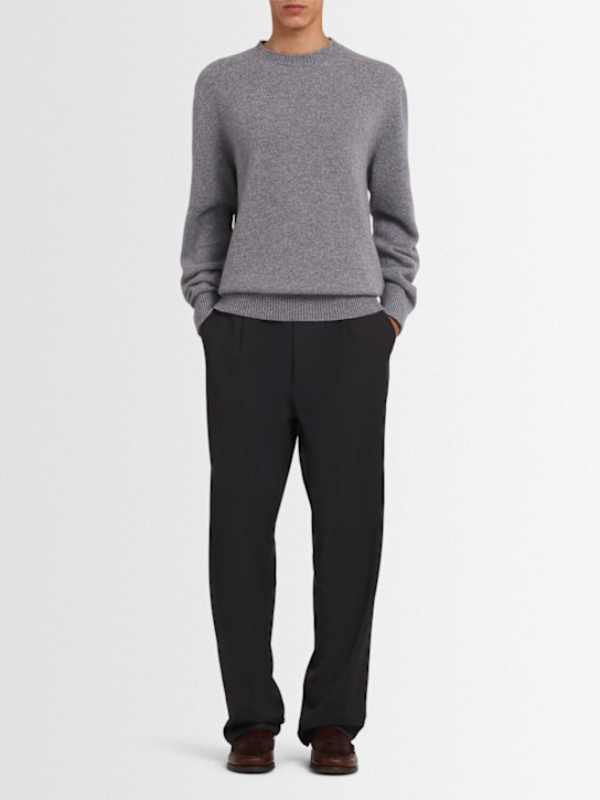 The Core: Wool knit crewneck sweater - Grey - men_1 | Luisa Via Roma