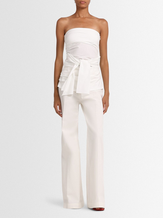 Proenza Schouler: Lena bi-stretch cotton blend top - White - women_1 | Luisa Via Roma