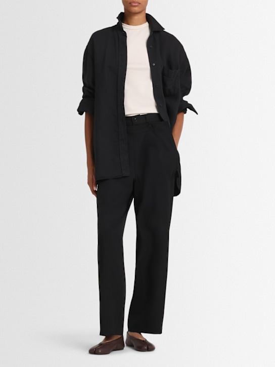 Yohji Yamamoto: Ko-sailor wool pants - Black - women_1 | Luisa Via Roma