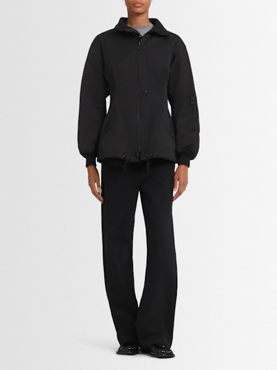 Yohji Yamamoto: Cotton blend bomber jacket - Black - women_1 | Luisa Via Roma