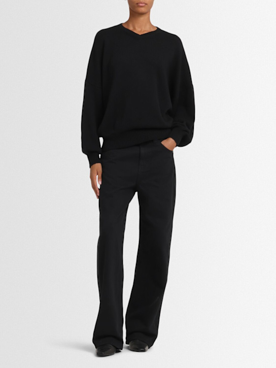 Khaite: Bonnie denim straight jeans - Black - women_1 | Luisa Via Roma