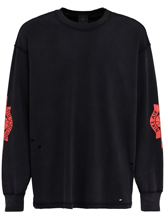 Jordan: T-shirt Rare Air a maniche lunghe - Black/Chile Red - men_0 | Luisa Via Roma