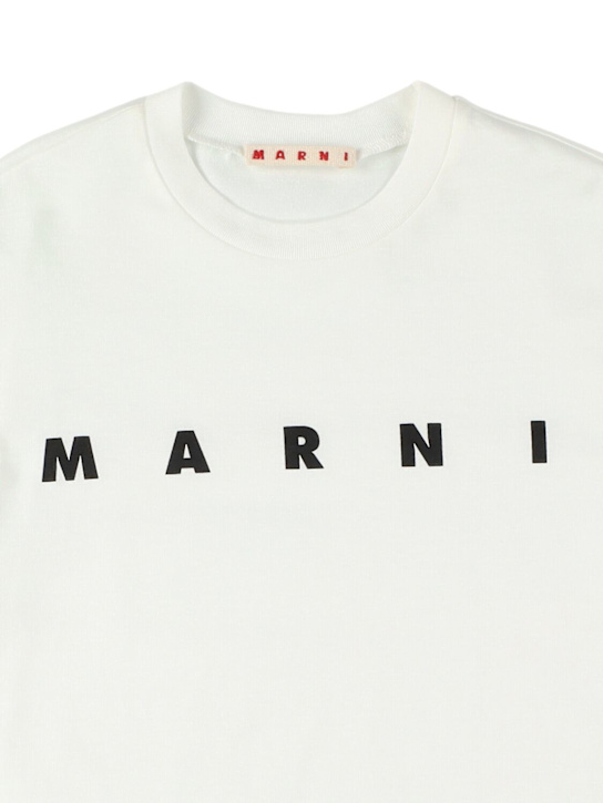 Marni Junior: Printed cotton jersey t-shirt - ホワイト - kids-boys_1 | Luisa Via Roma