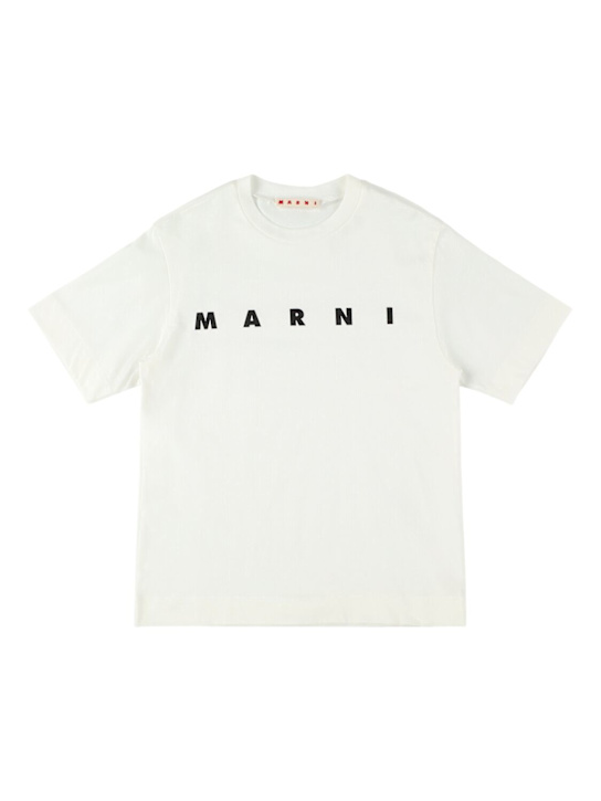 Marni Junior: Printed cotton jersey t-shirt - ホワイト - kids-boys_0 | Luisa Via Roma