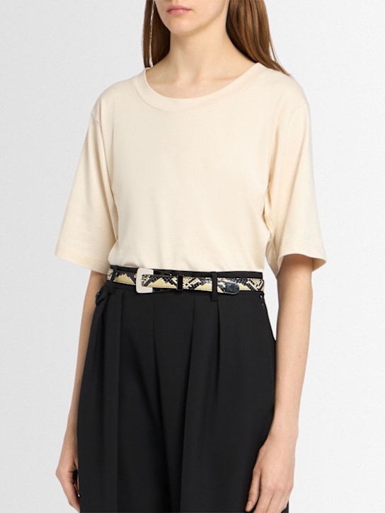 Khaite: 25mm Lucca belt - Natural - women_1 | Luisa Via Roma