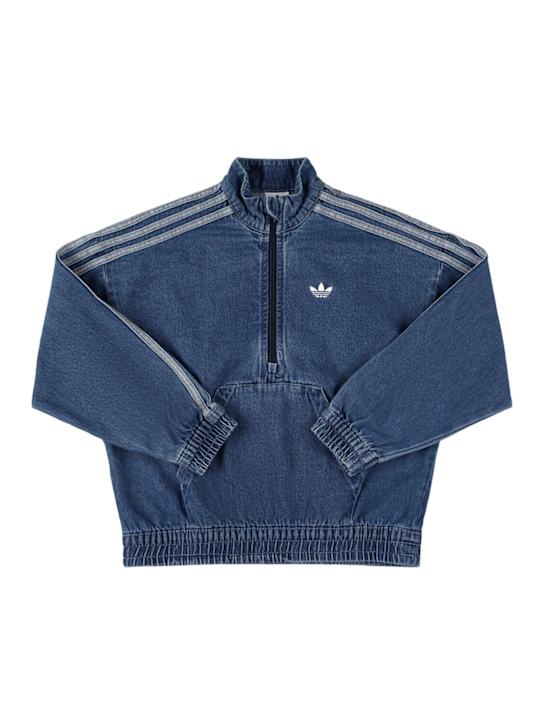 adidas Originals: Cotton sweatshirt - ブルー - kids-boys_0 | Luisa Via Roma