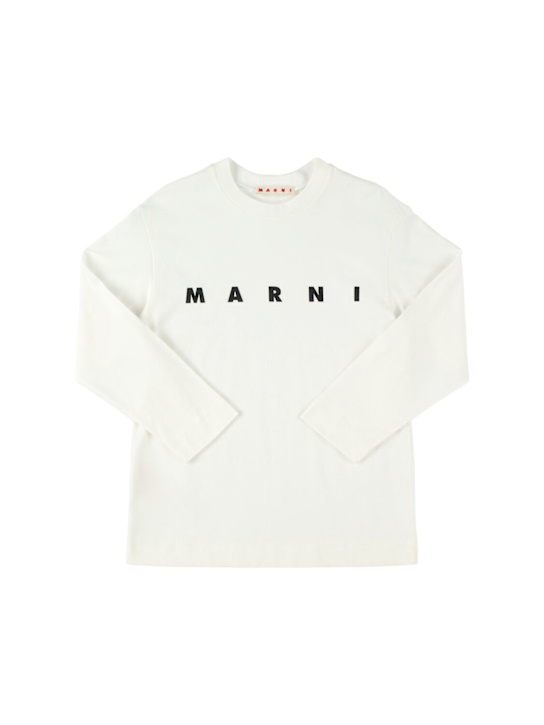 Marni Junior: Printed cotton jersey t-shirt - ホワイト - kids-boys_0 | Luisa Via Roma